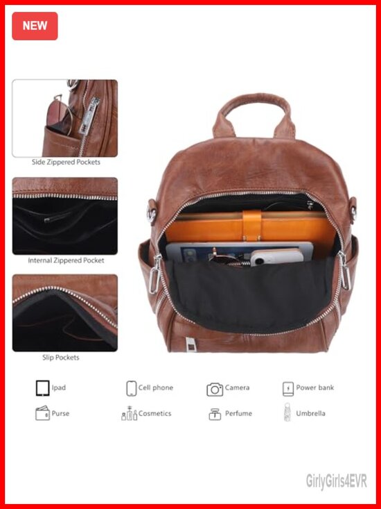 Small Backpack Purse Soft Vegan Leather Roomy Convertible Shoulder Bag main image 4